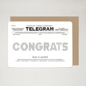 Carte de félicitations, carte de félicitations, carte de remise des diplômes, carte de célébration, carte de voeux TELEGRAM A6