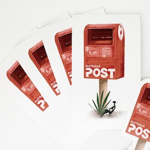 AUSTRALIA POST Mailbox Kiss Cut Sticker, Snail Mail Penpal Stickers, Kids Stickers, Postcrossing Vinyl Stickers, Australia Postbox Decals