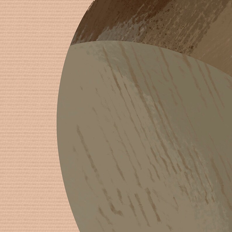 K&ouml;nnte beinhalten: Abstrakte digitale Kunst mit einem weichen, pfirsichfarbenen, strukturierten Hintergrund auf der linken Seite und einer gro&szlig;en, abgerundeten Form in Braun- und Beiget&ouml;nen auf der rechten Seite. Das Design hat eine minimalistische &Auml;sthetik mit Fokus auf Farbe und Form.