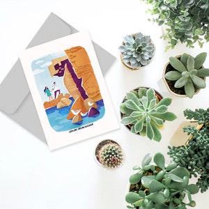 HIKING LOVE Card, Explore Dream Discover Greeting Card, Great Outdoors Nature Art Card, Lovers Card, Travel A6 Card, Any Occasion Blank Card