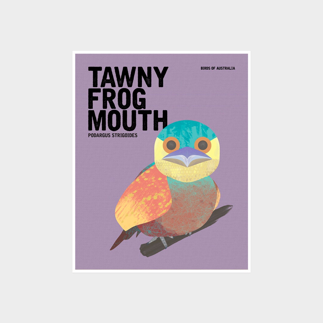 TAWNY FROGMOUTH Native Australian Bird Art, Australian Nursery Prints, Australian Birds, Gender Neutral Bird Prints, Birds of Australia Art