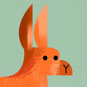 KANGAROO, Wildlife of Australia, Nursery Animal Wall Art Print, Kids Educational Poster Print, Retro Vintage Minimalist Animal Illustration image 6