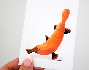 Pegatina de ornitorrinco, calcomanía de animal australiano, arte de la vida silvestre