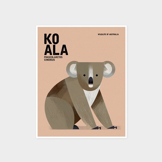 Koala Art Print, Australian Wildlife, Nursery Decor