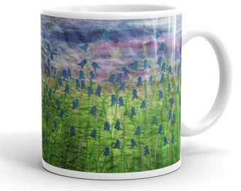 Ceramic mug Bluebell embroidery art design