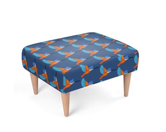 Kingfisher print foot stall.  Designed by Juliet Turnbull. Handmade to order in the UK.