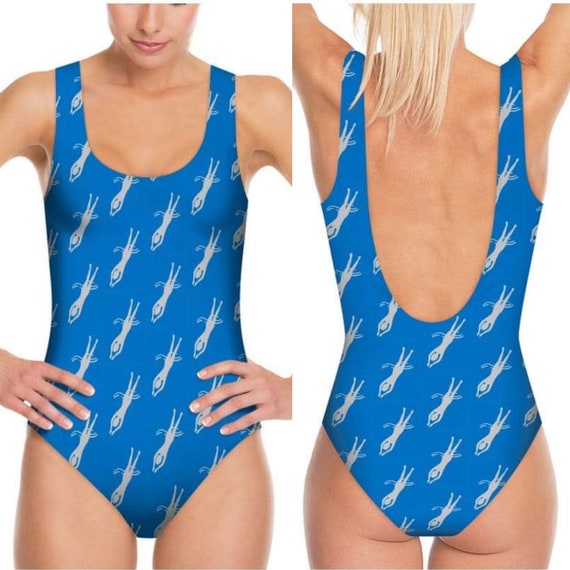 Swimming Costume. Swimmer on Blue Illustration Swimsuit MADE TO
