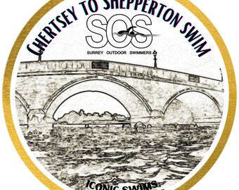 Chertsey to Shepperton swim sew / iron on patch MADE TO ORDER