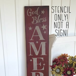STENCIL, God Bless America, 10&quot;x60&quot;, 3 piece stencil, NOT A SIGN!