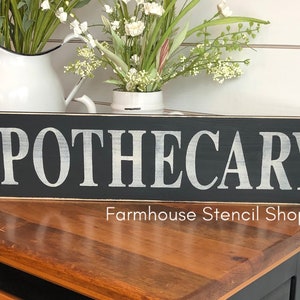 STENCIL, Apothecary Stencil, 24"x5", reusable stencil, NOT A SIGN