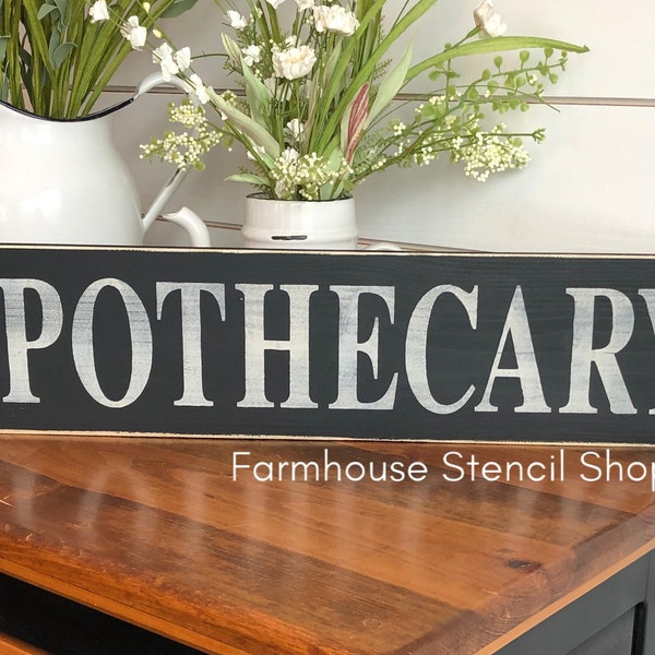 STENCIL, Apothecary Stencil, 24"x5", reusable stencil, NOT A SIGN