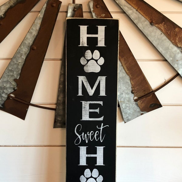 STENCIL, Home Sweet Home with paw, 5"x24", reusable stencil, NOT A SIGN