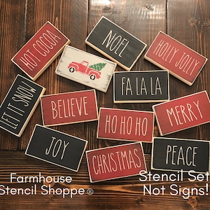 Skinny Christmas Word Stencil Set, Small 5 Mil Mylar Stencils