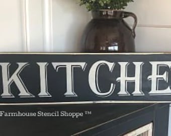 STENCIL, Kitchen (shadowed) stencil, 24"x5" reusable stencil, NOT A SIGN