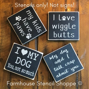 STENCIL SET, Dog set of 4 stencils, 6&quot;x5.5&quot;, reusable stencils, NOT signs!