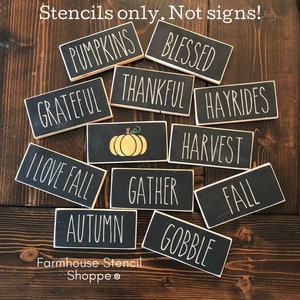 STENCIL SET, Skinny Fall Word Stencil Set, Reusable Stencils, PLEASE see description. These are not signs!