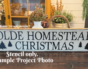 Olde Homestead Christmas Stencil - 24"x5.5" Reusable 5 Mil Mylar Stencil - NOT A SIGN!