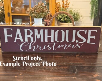 Farmhouse Christmas Stencil - 24"x5.5", Reusable 5 Mil Mylar Stencil, NOT A SIGN!