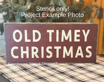 Old Timey Christmas Stencil, 12"x5", Reusable 5 Mil Mylar Stencil, NOT A SIGN!