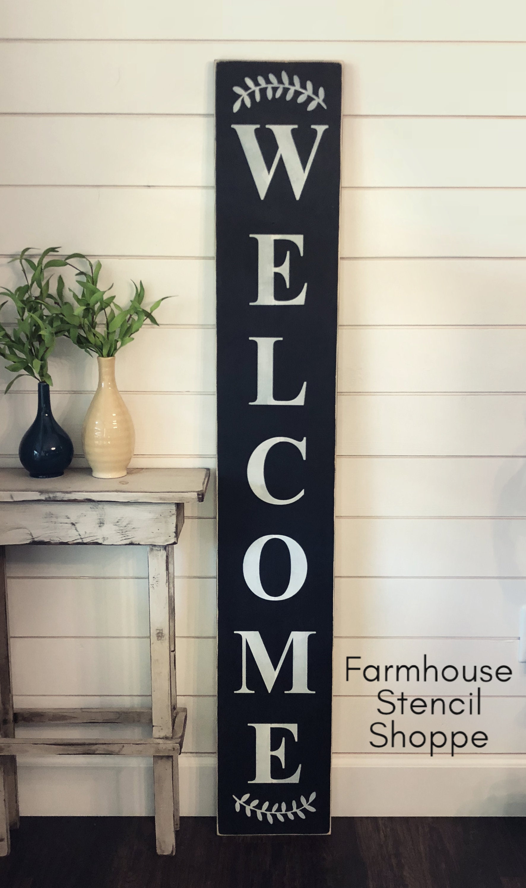 STENCIL, On Sale!! 8"x60" Vertical Welcome Stencil (Three P…