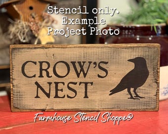 Crow's Nest Stencil, 12"x5" Reusable Mylar Craft Stencil, 5 Mil, NOT A SIGN