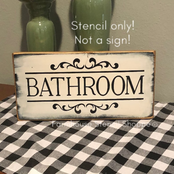 Bathroom Stencils Etsy