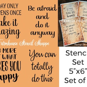 Stencil Set - Do It Anyway Stencil Set of 4 - 5&quot;x6&quot; stencil - 5 Mil, Clear Mylar - These are not signs.