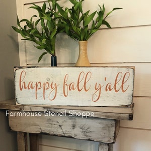 STENCIL, happy fall y'all stencil, 16"x5", reusable stencil, NOT A SIGN