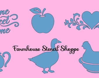 Grandma Stencil Set of 6 Designs on One Sheet, See Item Details