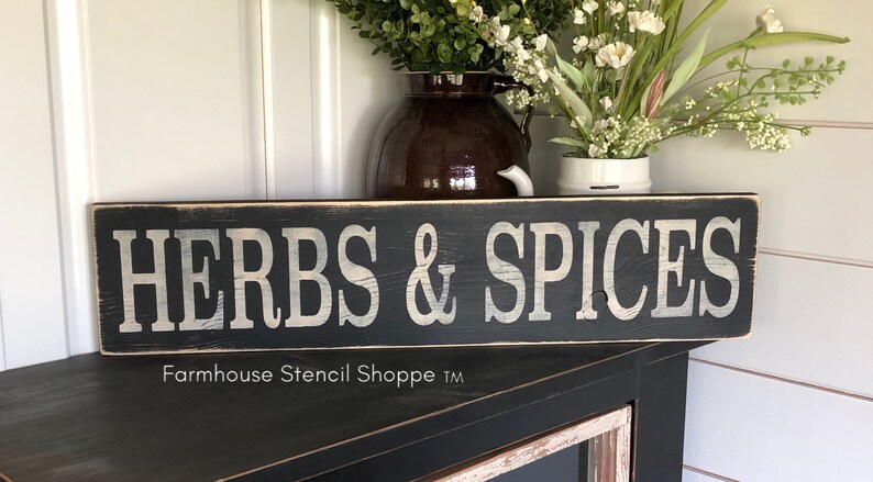 herbs spices stencil 24x5 reusable stencil etsy