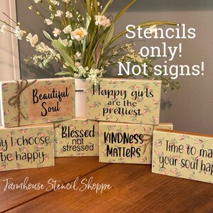STENCIL SET - Happy Set of 6 - Reusable Stencils - See Item Details - NOT Signs!