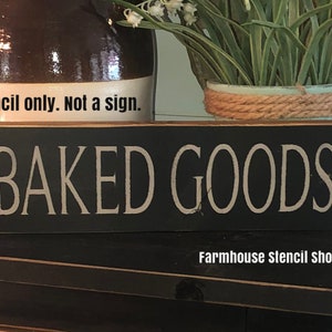 STENCIL, Baked Goods, 12&quot;x3.5&quot;, 5 Mil Stencil, NOT A SIGN