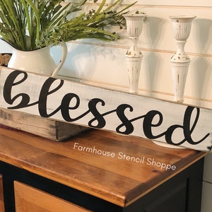 STENCIL, Blessed Script Stencil, 24&quot;x5.5&quot;, reusable stencil, NOT A SIGN