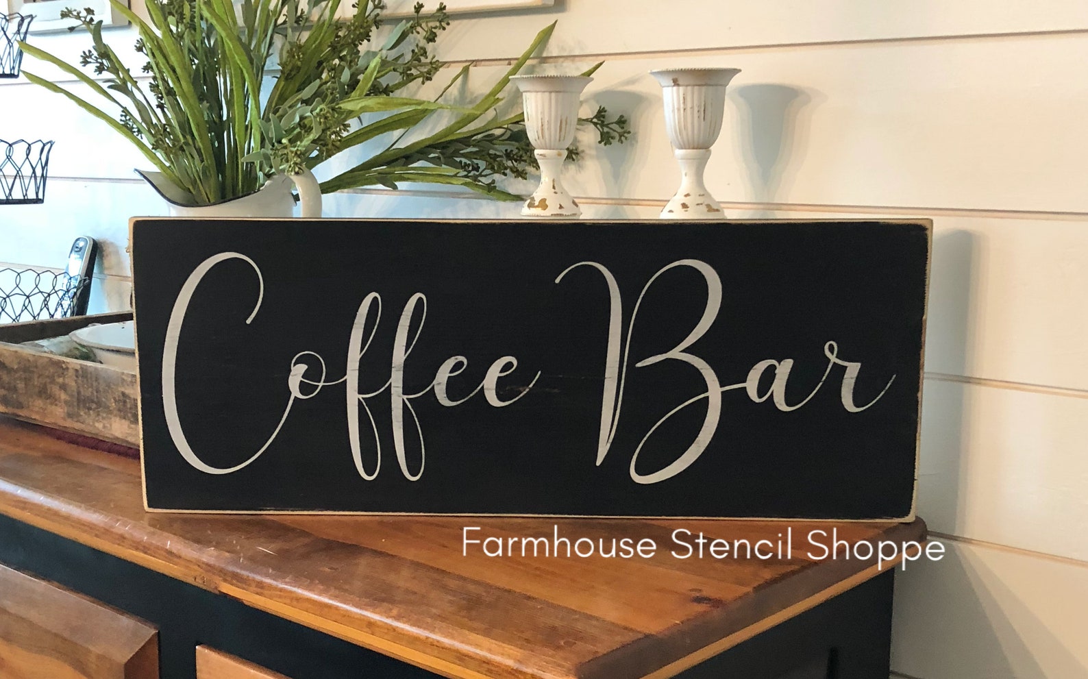 Coffee Bar Stencil 24x8 Reusable Stencil NOT A - Etsy