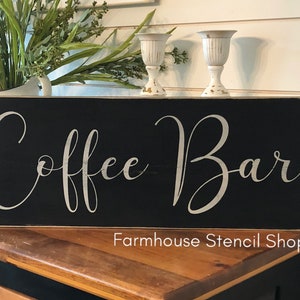 Coffee Bar Stencil, 24"x8", reusable stencil, NOT A SIGN