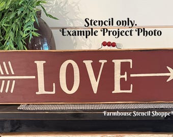 Love Arrow Stencil - 20"x5" Reusable 5 Mil Mylar Stencil - NOT A SIGN!