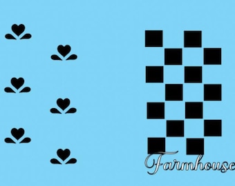 Country Craft Embellishment Stencil Set, 4 Designs on One Sheet, 5 Mil Mylar, See Item Details