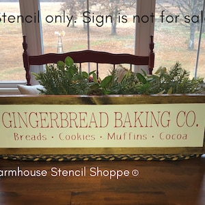 STENCIL, Gingerbread Baking Co., 24"x5", reusable stencil, Christmas Stencil, NOT A SIGN