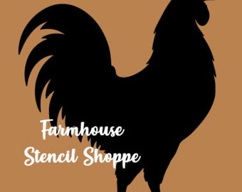 Rooster Silhouette Stencil, 8"x10", 5 Mil Plastic Stencil, Stencils for Crafts