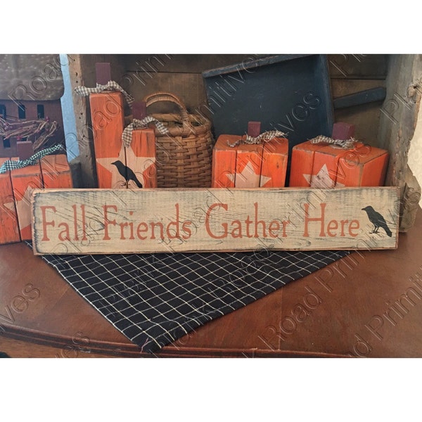 STENCIL, Fall Friends Gather Here, 20"x3.5", reusable stencil, NOT A SIGN