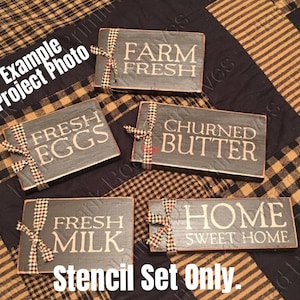 STENCIL SET,  Farm Stencil Set for Blocks, Reusable stencils, these are NOT actual blocks. See Item Details.