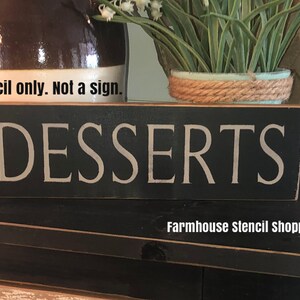STENCIL, Desserts, 12&quot;x3.5&quot;, 5 Mil Stencil, NOT A SIGN