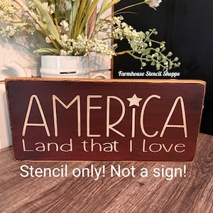 STENCIL - America Stencil - 12"x5" - 5 Mil Mylar, Reusable Stencil - NOT A SIGN!