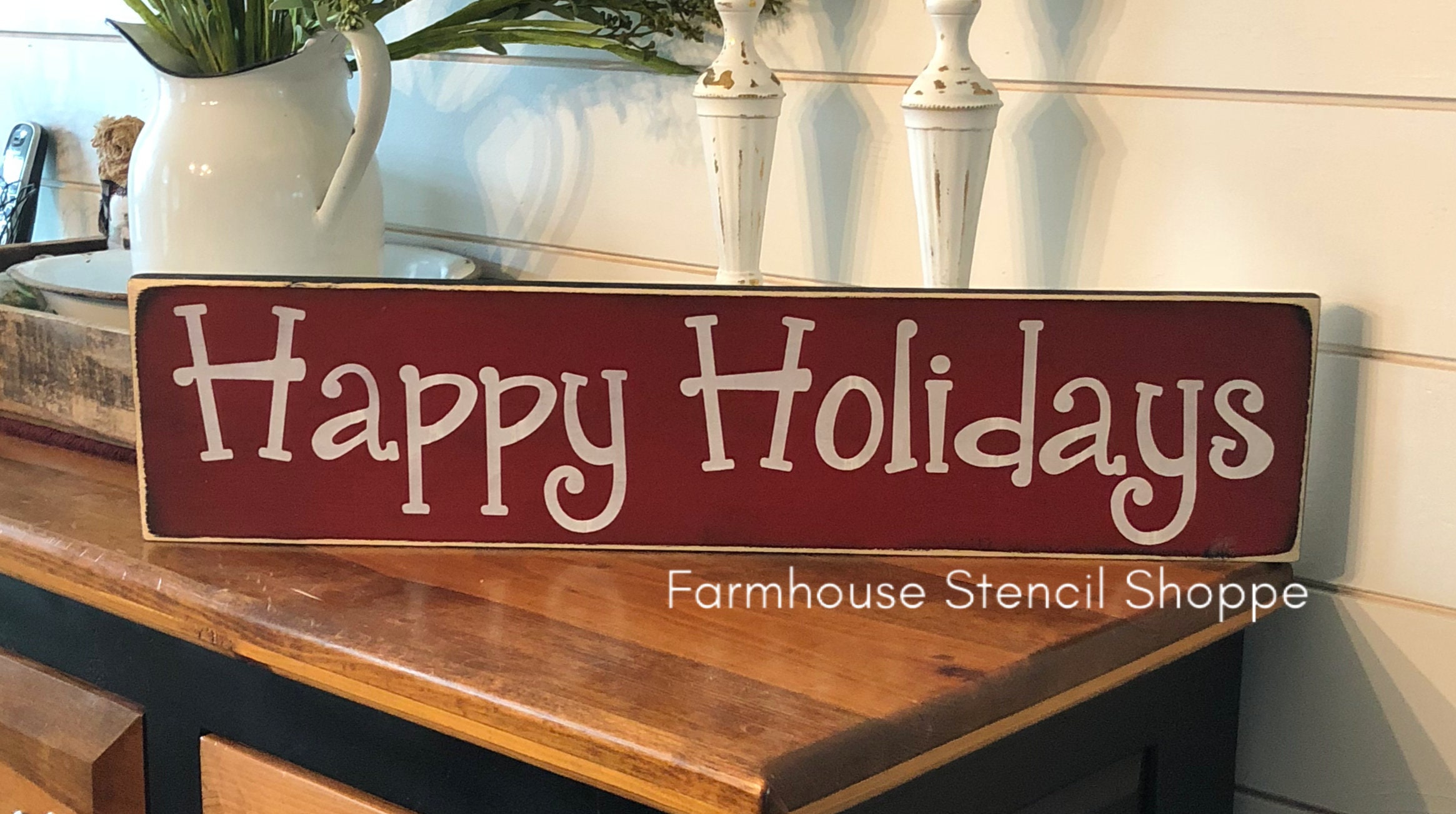 STENCIL Happy Holidays 24x5.5 reusable stencil | Etsy