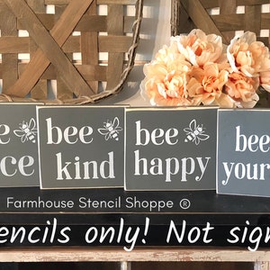 STENCIL SET - Bee Set of 4 Stencils, Reusable stencils, These are NOT signs!