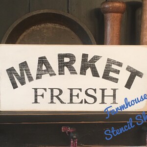 STENCIL, Market Fresh, 12"x5.5", reusable stencil,  NOT A SIGN