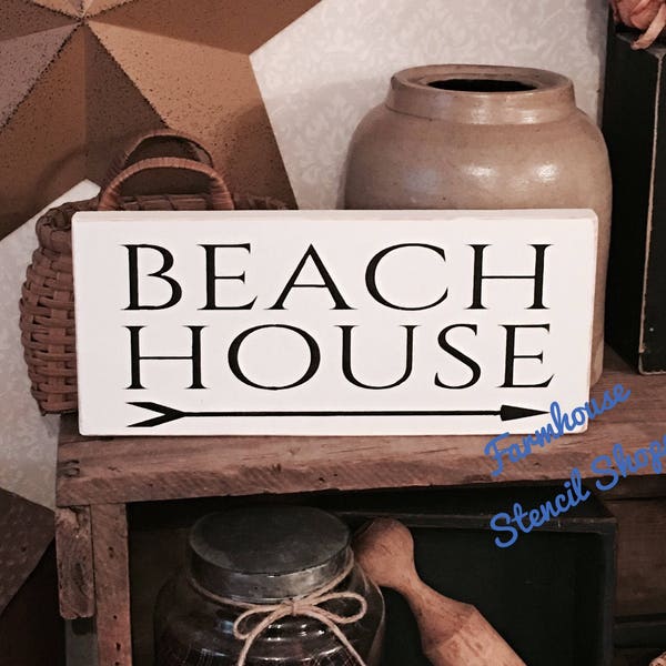 STENCIL, Beach House Stencil, 12"x5.5", reusable stencil, NOT A SIGN