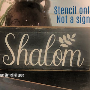 STENCIL, Shalom Stencil, 12"x5.5", 5 Mil Reusable Stencil, NOT A SIGN!