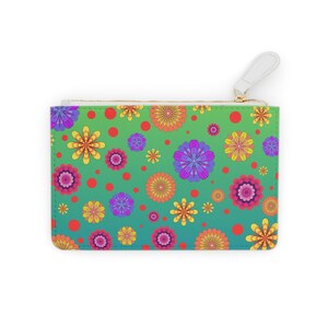 Happy-Go-Lucky Floral Mini Clutch Tasche, süße Kosmetiktasche, Reise-Organizer, perfektes Geschenk für Sie, kleine Geldbörse