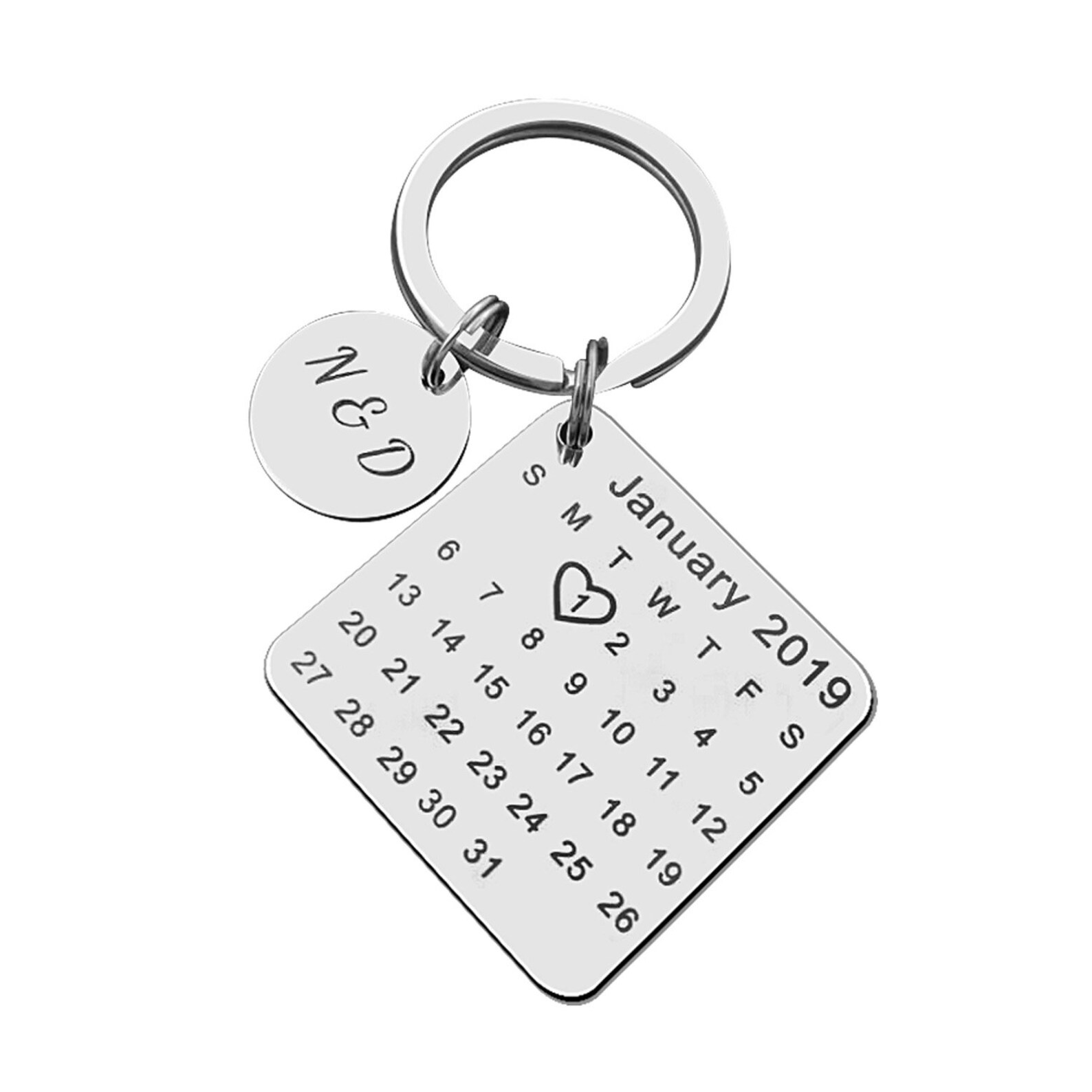 Calendar Keychain Personalized Keychain Engraved Custom Etsy Australia